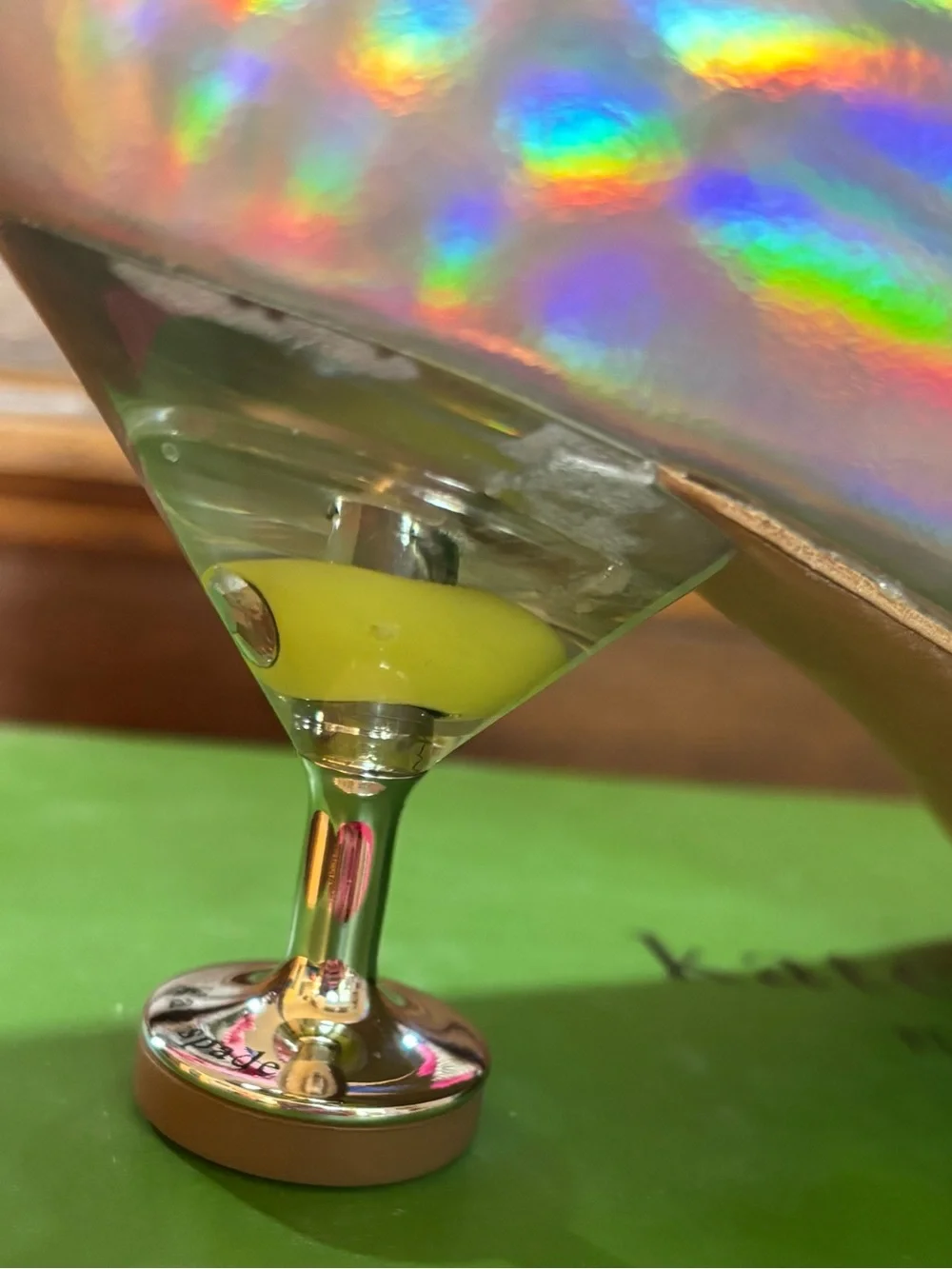 kate spade Garnish Olive Iridescent silver pumps